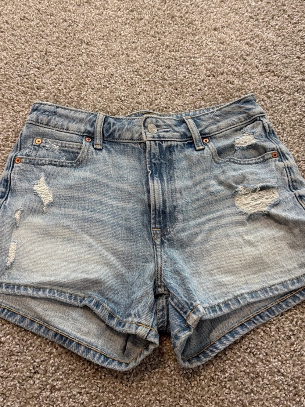 Light Wash Distressed Denim Shorts for Women